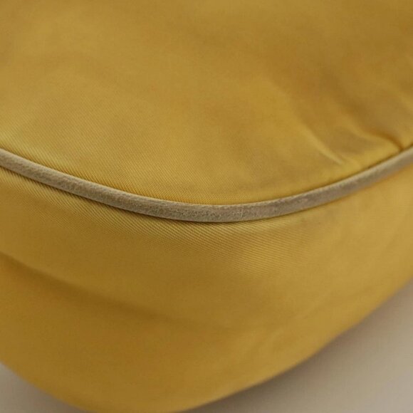 PRADA Shoulder Bag Nylon Leather Yellow Gold Auth 102786 - Picture 4 of 16